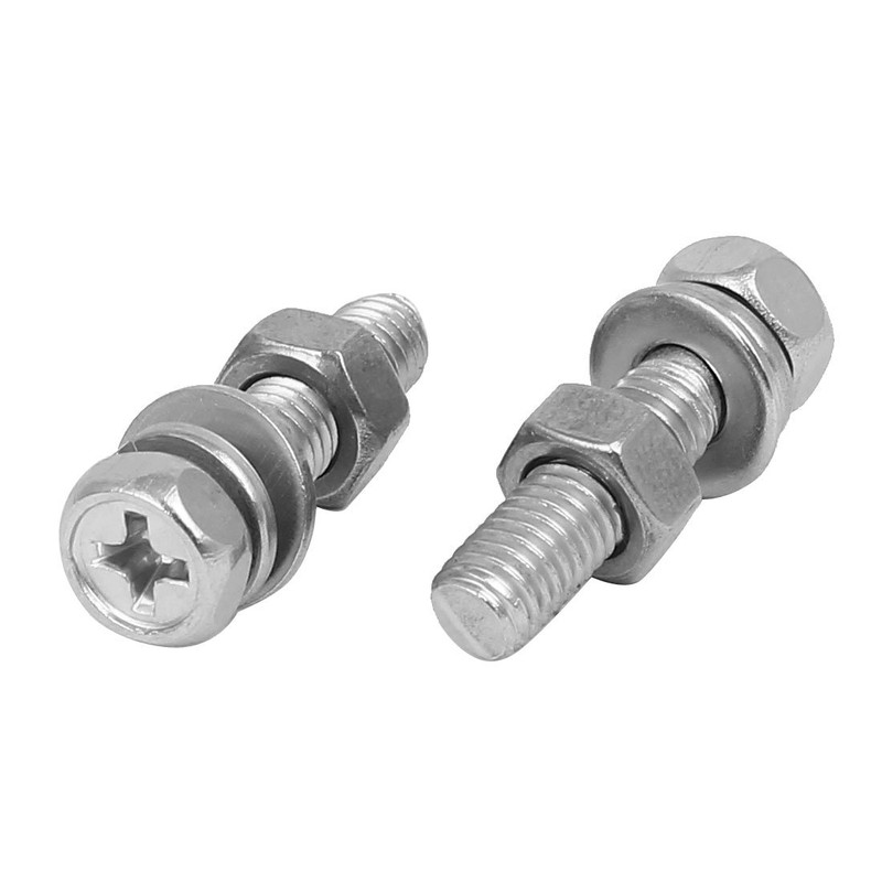 Sourcingmap M5 x 25mm 304 Stainless Steel Phillips Hex Head
