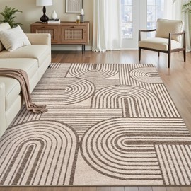 Textured Tufted Neutral 5x7 Area Rugs for Living Room Rug-Carpet Bedroom Nursery Rug Carpet Washable Rugs Farmhouse Modern Boho Luxury Cozy Comfortable Taupe Brown