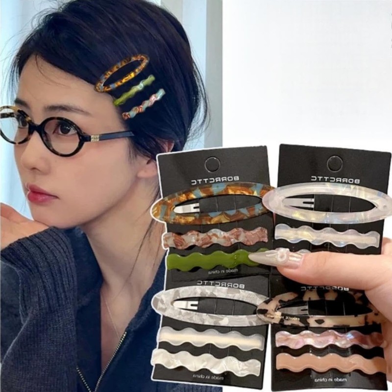 WENJESO Simple Acetate Hair Clip, For Sides/Bangs, Insta-Style, Cute Bebe