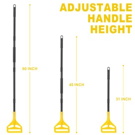 KeFanta 60 Inch Mop Handle Commercial Heavy Duty,Industrial Mop Stick Replacement Quick Change,Wet Mops Head Replacement Holder for Floor Cleaning(Yellow)