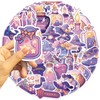 Purple Magic Stickers, 50PCS Cute Cartoon Witch Stickers for Diary