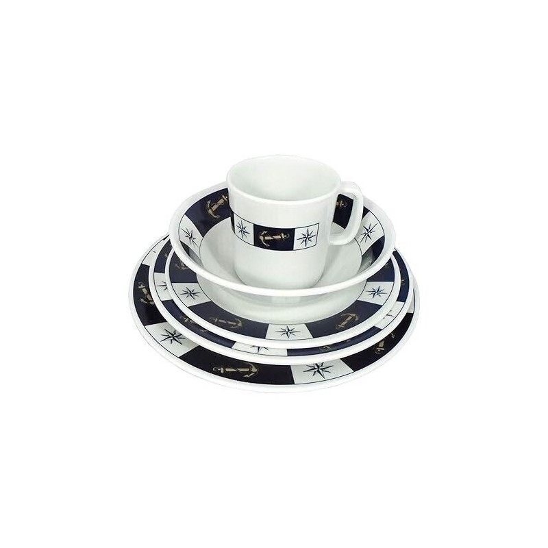Eval Young Marine Marine Melamine Ware Nautical Boat 5PC Place