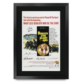 HWC Trading Beneath The Planet of the Apes 1970 Gifts Printed Poster Signed Autograph Picture for Movie Memorabilia Fans - A3 Framed