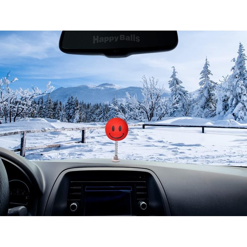 HappyBalls Happy Smiley Face Car Antenna Ball/Auto Mirror Dangler/Dashboard Accessory