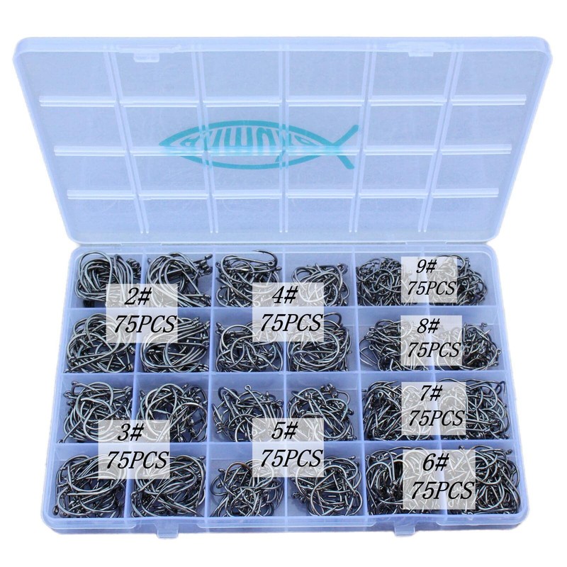 Ganchos de pesca de agua dulce y salada, juego de