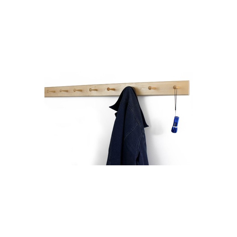 Solid Maple Shaker Peg Rack (Natural, 18" x 3.5" with