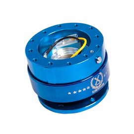 NRG Innovations Gen 2.0 Steering Wheel Quick Release Adapter 6-HOLE with Mounting Bolts, Quick Release - Blue Body/Blue Ring, NRG-SRK-200BLBL