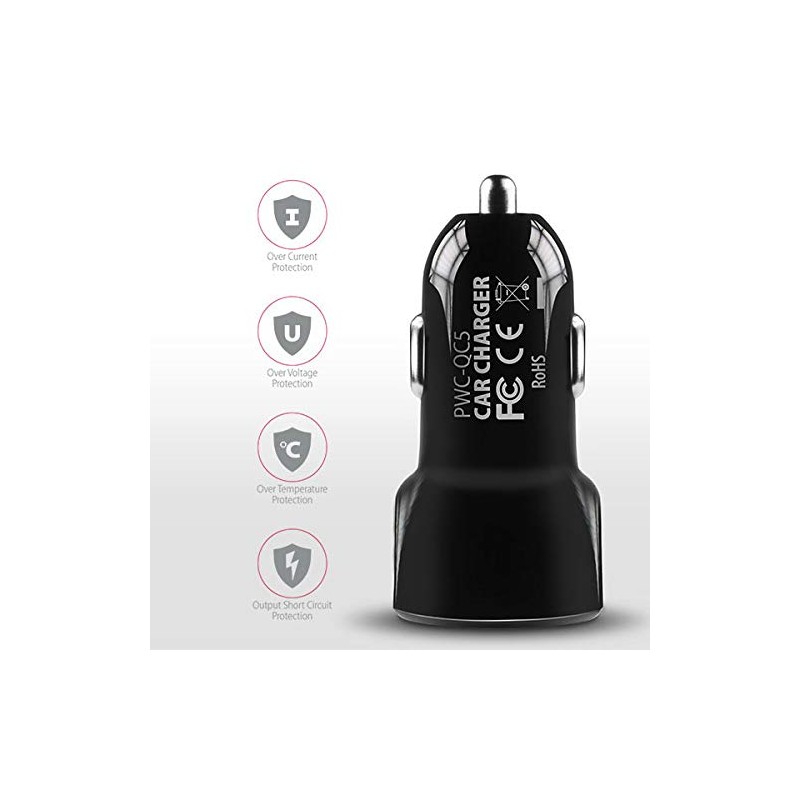 AXAGON PWC-QC5 Dual Car Charger 12-24V / 2X Port QC3.0/FCP