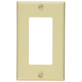 Leviton 80401-I 1-Gang Decora/GFCI Device Wallplate, Standard Size, Thermoset, Device Mount, Ivory