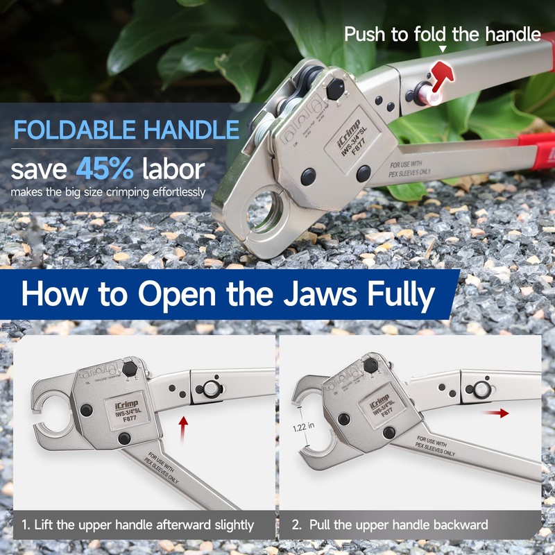 iCrimp Stainless Steel Pressing Sleeves Crimping Tool for PEX Pipe