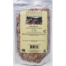 Starwest Botanicals Organic White Willow Bark Cut & Sifted, 4 Ounces