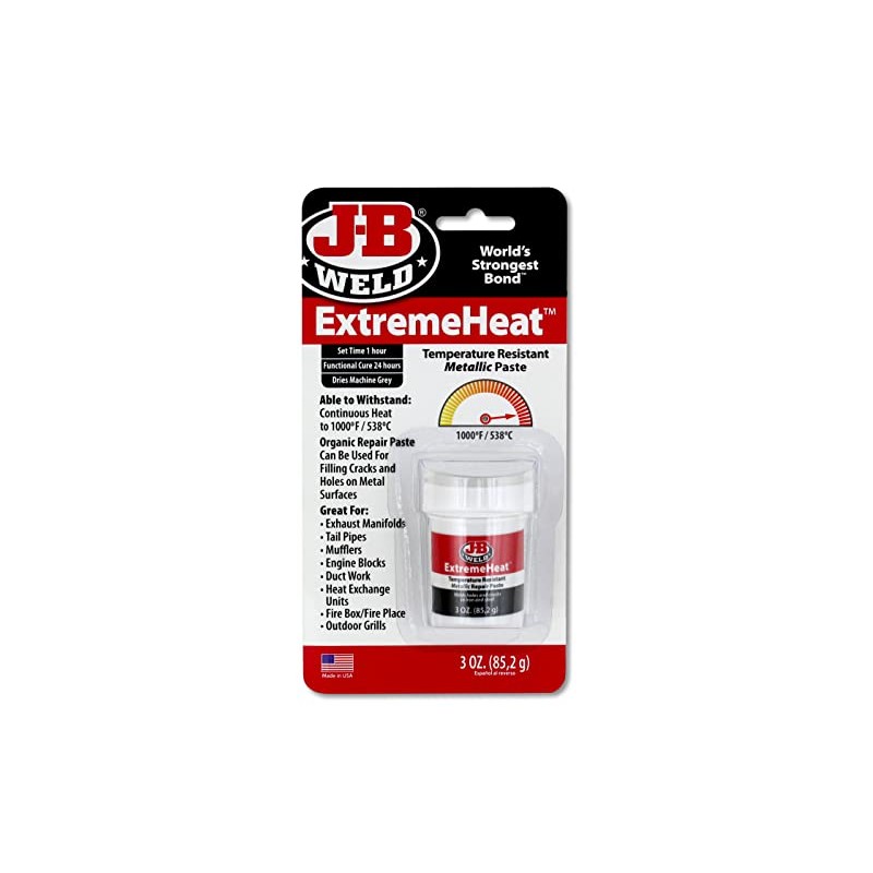 JB Weld ExtremeHeat Temperature Resistant Metallic Paste, 85 g