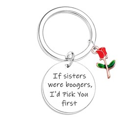 Nfyxcaz Funny Sister Gifts Christmas Birthday Gifts for Sister from Sisters Brothers Sister Keychain Sister Birthday Gift Ideas If Sisters Were Boogers Keychain