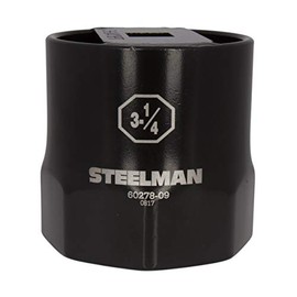 Steelman 3-1/4-Inch 8-Point Automotive Wheel Locknut Socket, 3/4-Inch Drive, Durable Steel, Corrosion-Resistant Black Powder Coating, Laser Etched Callouts