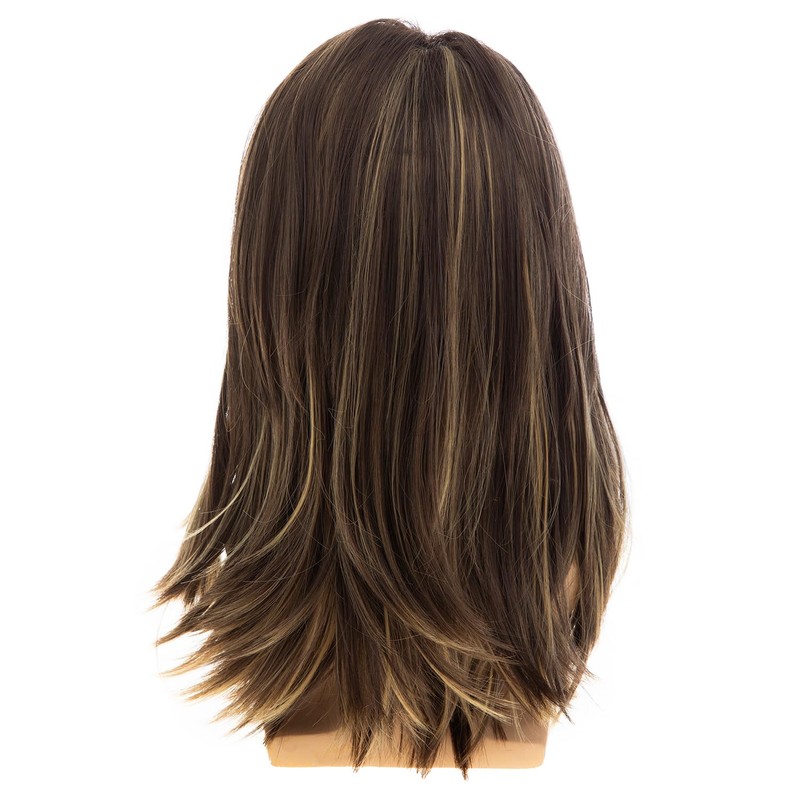 Dsimeig Long Layered Brown Wigs for Men Synthetic Heat Resistant