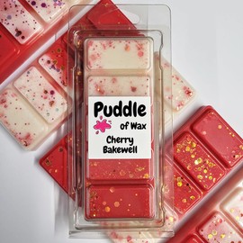 Puddle of Wax - Cherry Bakewell Soy Wax Melt Snap Bar - 50g - Sweet Scent - Vegan Friendly - Made in the UK