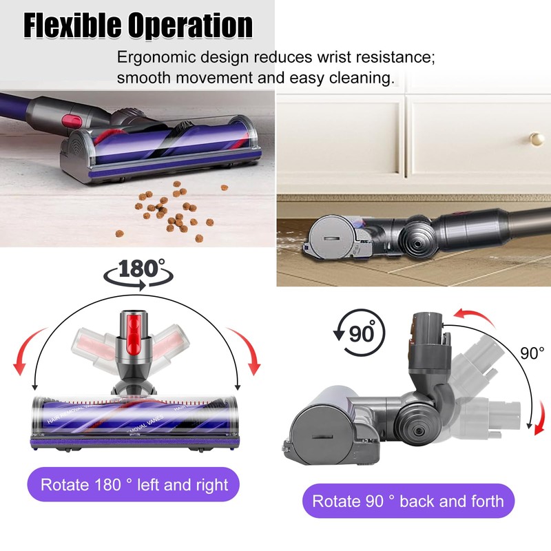 Upgrade Anti-Tangle Quick-Release Motorhead for Dyson V7 V8 V10 V11