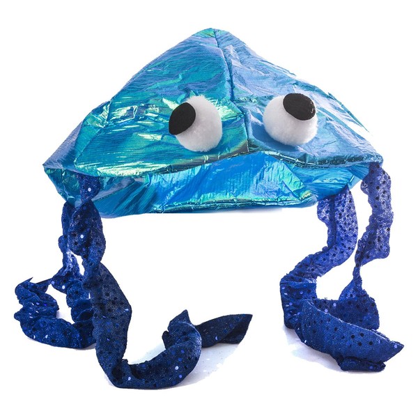 Tigerdoe Sombrero de medusa - Disfraz de medusa - Sombreros de animales - Sombreros de pescado - Sombrero de disfraz, Azul / Patchwork, Talla única