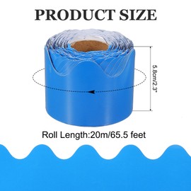 PATIKIL Bulletin Board Border, 65.5 Feet Poster Chalkboard Cork Decoration Trim Scalloped Borders Wall Decor for Classroom Office Locker, Blue