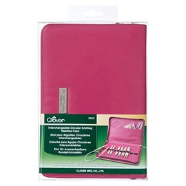 Clover Needlecraft Interchangeable Circular Knitting Needle Case, Pink