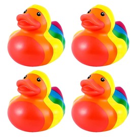 XPEX 4 Stück badeenten quietscheente badeenten gummiente Badewannen Spielzeug Quietscheente zum Baden und Spielen（F）