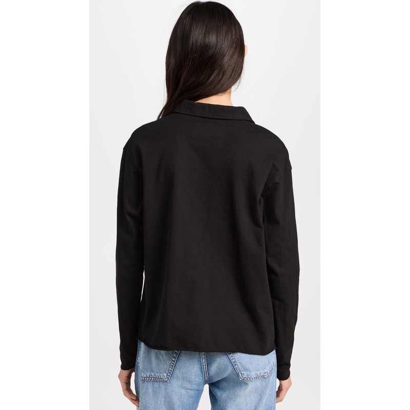 Frank & Eileen Women's Popover Henley Tee, Black, M