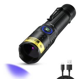 DARKBEAM 365nm UV Flashlight Black Light with Filter, Powerful Blacklight USB-C Rechargeable LED Mini, Woods Lamp Water Resistant- Detector for Pet Urine, Stain, Uranium Glass- Resin Curing