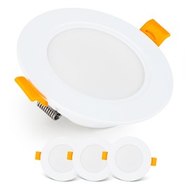 EMOS Exclusive Recessed LED Spotlights 230 V, 5 W, 500 lm, 3000 K Warm White, Set of 3 Downlight LED Spotlights, Bathroom etc., Waterproof IP54, LED Recessed Spotlight, 230 V, Round, Diameter 95 mm,