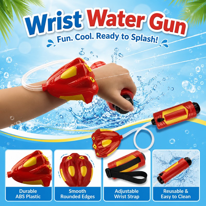 Kids Wrist-Mounted Water Blaster Toy – Wearable ABS Water Sprayer