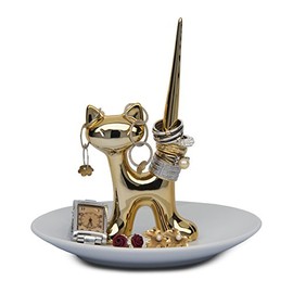 My Home Jewellery Holder Cat Gold