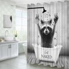 YOZSLGU Raccoon Shower Curtain Funny Animal in The Bathtub Get