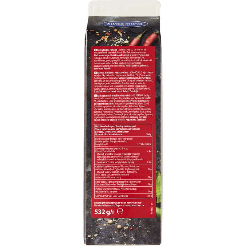 Santa Maria Fajita Seasoning Spice Mix, 532g, 95 Portions