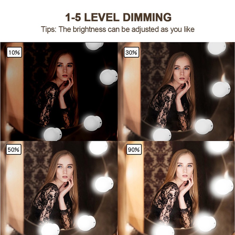 12Pcs LED Mirror Light Lamp Vanity Kit for Makeup Dressing