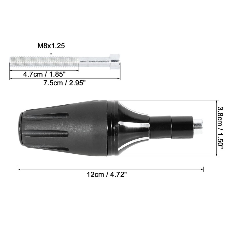 F FIERCE CYCLE Black Motorcycle Universal Frame Slider Crash Protector