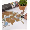 Jetsettermaps Scratch Your Travels USA State Flowers Map - Colour: