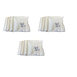 Pack of 12 Table Napkins Kitchen Dining Serviettes Blue Sprig Design 18" x 18"