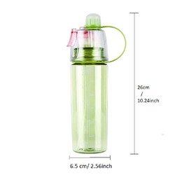 20oz Leakproof Water Bottle with Extra Spray Head & Straw 600ml BPA Free Sports Water Bottle Drinking and Spraying Misting Bottle for Cooling and Hydration, Gym, Sports, Outdoors and Office (Blue)