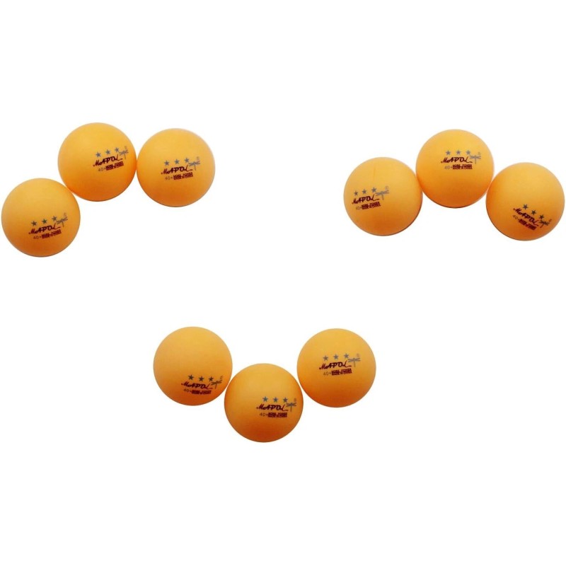 MAPOL 50- Pack Orange 3-Star Premium Ping Pong Balls Advanced