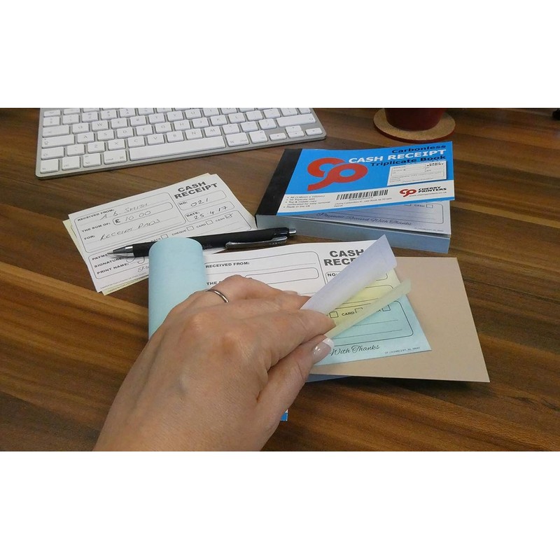 Cherry Carbonless (NCR) Cash Receipt Triplicate A6 50 Sets Perfect