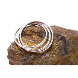 WINDALF Lacome Slim Lucky Boho Ring 3 mm Women's Elves Silver Ring 3 Rings 925 Sterling Silver, Fabric, No Gemstone