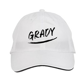 Makoroni - Grady Name Hat Adjustable Cap, DesH55 White