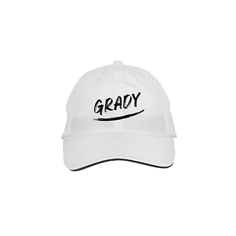 Makoroni - Grady Name Hat Adjustable Cap, DesH55 White