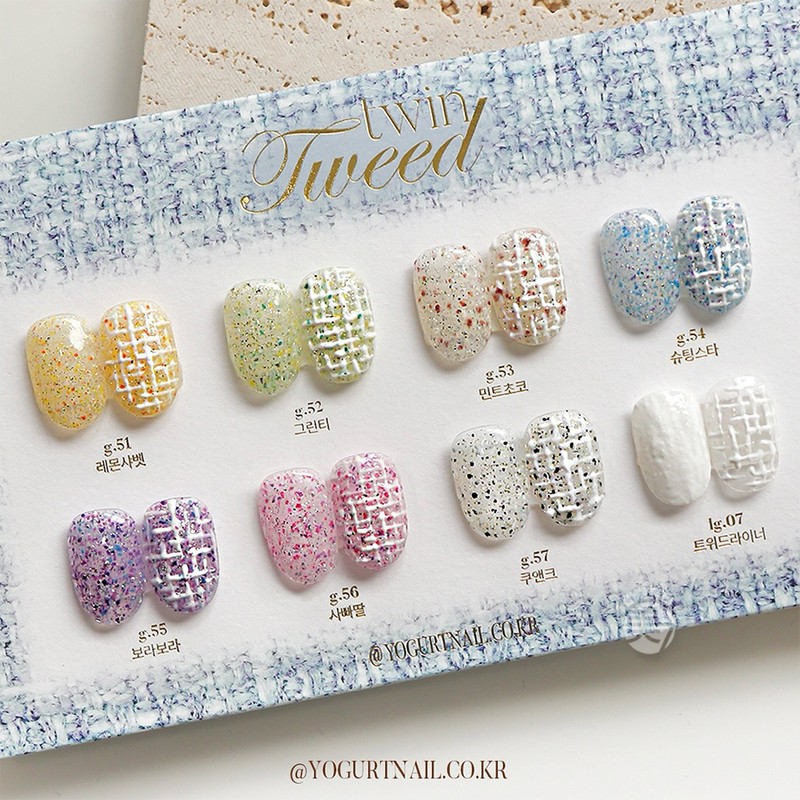 Yogurt Gel Twin Tweed Glitter Gel Single Tweed Nail /