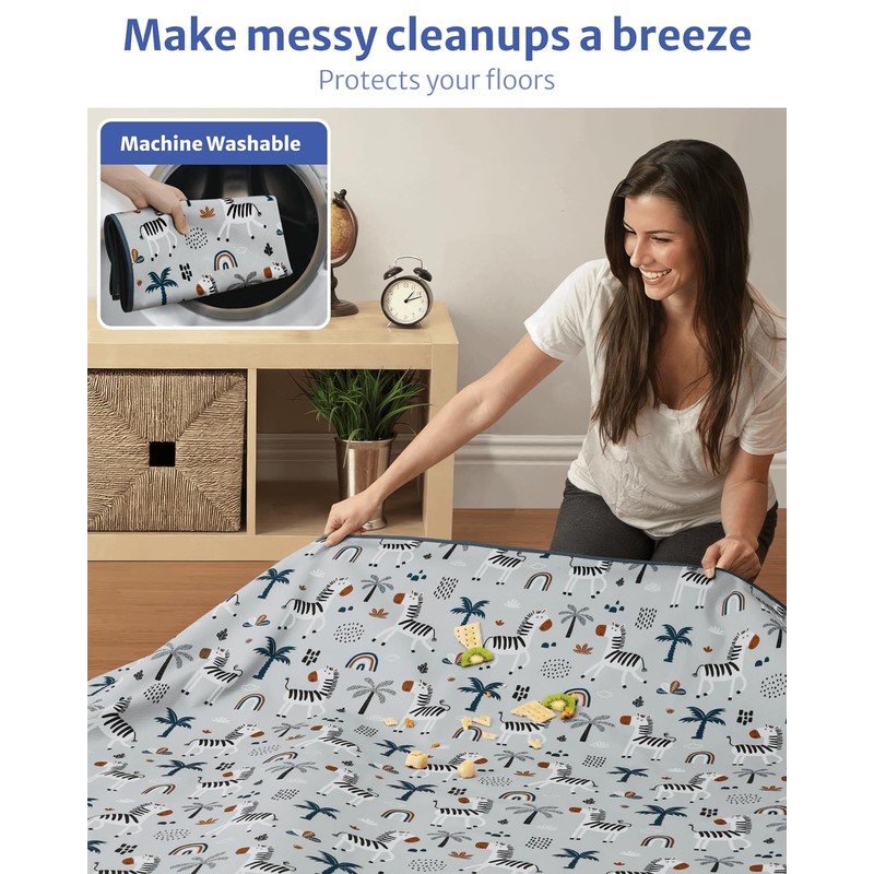 Blissful Diary Baby Splat Mat for Under High Chair, 50.4