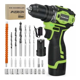 Taladro Atornillador Eléctrico Inalámbrico Sin Escobillas Color Verde M+W+1 MERION