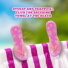 PERFORMORE Flip Flop Beach Towel Clips (Pink), 2-Pack, Portable Towel