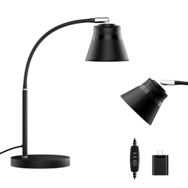 AXX Metal Desk Lamp, 24-Inch Table Light for Home Office/Bedroom/College Dorm Room, LED Bulb Included, 1000LM, 3 Color Modes, 10 Dimmable Levels, Black
