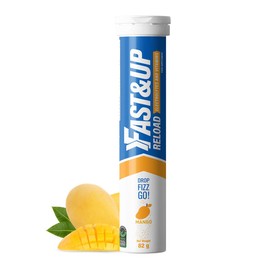 Fast&Up Reload – Mango Flavour – 20 Effervescent Tablets – Instant Electrolytes for Rapid Hydration & Energy - Added Vitamin C & B12 for Performance, Wellbeing, Travel & Recovery –Vegan