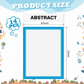 Lewtemi 14 Sheets Science Fair Board Supplies Self Adhesive Presentation Subtitles 2 Sheets Edge Self Adhesive Paper Poster Board Letters Presentation Paper for School Office Supplies(Blue)