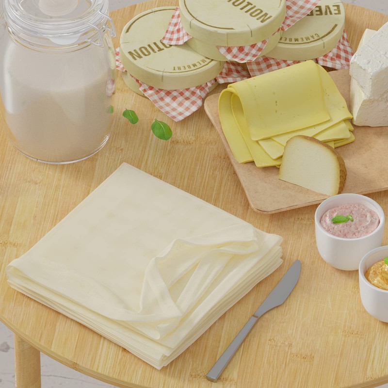 4 PCS Reusable Cheesecloth, Grade 100, 20x20 Inch Hemmed Organic
